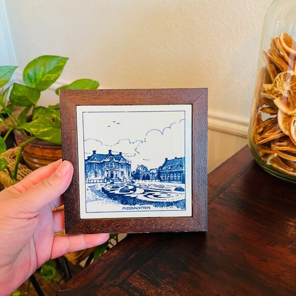 Vintage Blue & White Delft Tile Germany Wall Gallery Cottagecore 5.5" x 5.5" Th - Picture 6 of 6